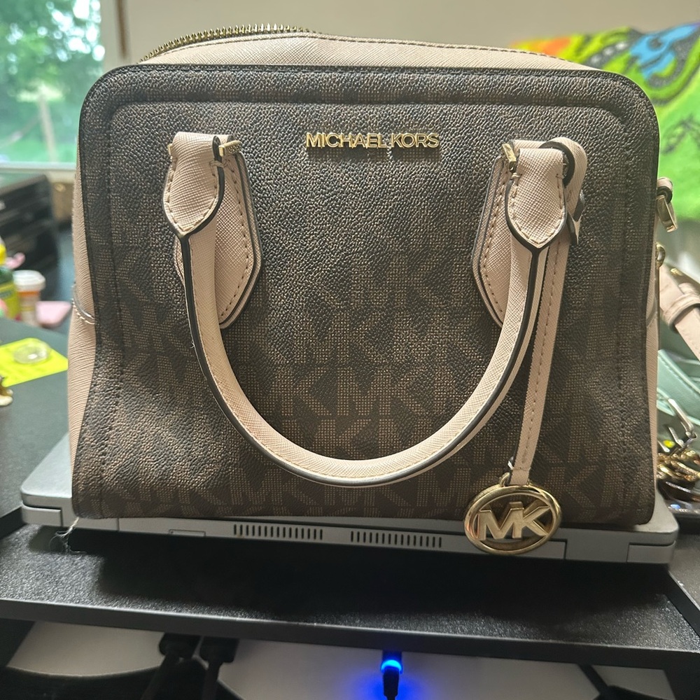 Michael Kors Ayden Medium Logo Satchel Soft Pink